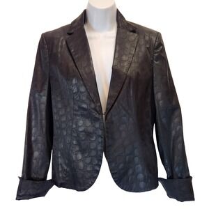 Georgious Stuio Women's Size 6 Crocodile Embossed Blazer Jackets Vintage Luxury